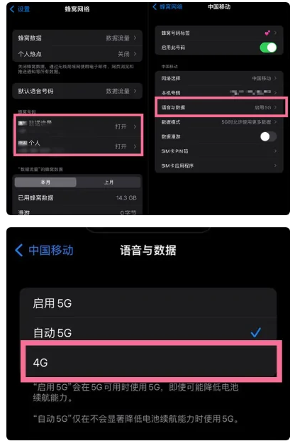 大方苹果手机维修分享iPhone14如何切换4G/5G? iPhone14 5G网络切换方法 